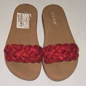 Link Kids Red Braided Sandals